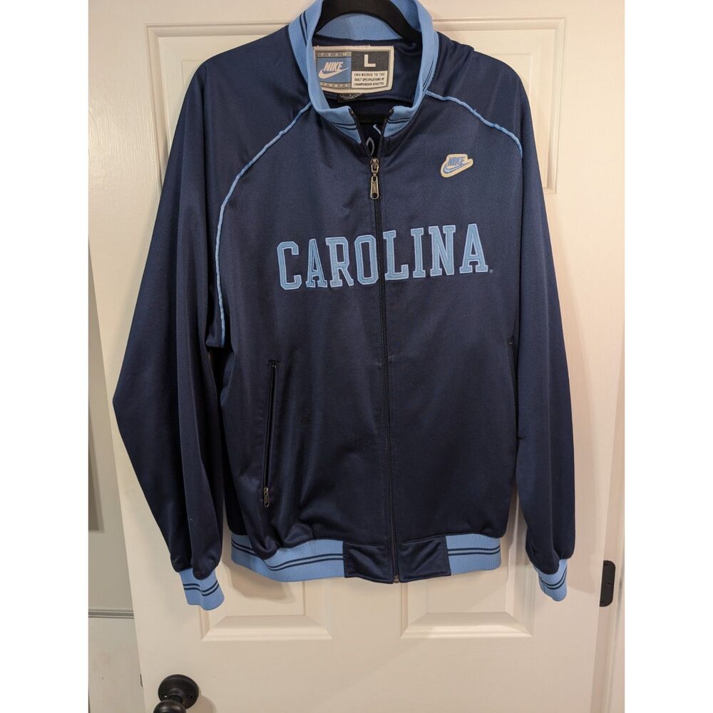 Vintage Nike UNC North Carolina Tar Heels Track Jacket Mens L Navy Early 2000s